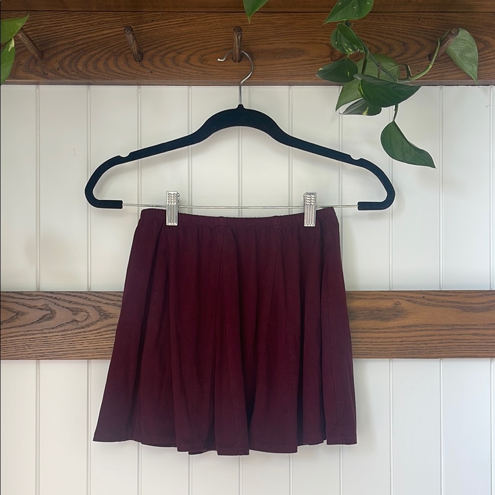 Brandy Melville Burgundy Mini Skirt
